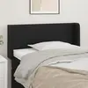 Image de vidaXL Tête de lit avec oreilles Noir 93x16x78/88 cm Similicuir