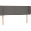 Image de vidaXL Tête de lit avec oreilles Gris 147x16x78/88 cm Similicuir