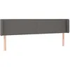 Image de vidaXL Tête de lit avec oreilles Gris 163x16x78/88 cm Similicuir