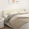 Image de vidaXL Tête de lit avec oreilles Crème 203x16x78/88 cm Similicuir