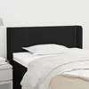 Image de vidaXL Tête de lit avec oreilles Noir 93x16x78/88 cm Tissu