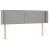 Image de vidaXL Tête de lit avec oreilles Gris clair 147x16x78/88 cm Tissu