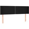 Image de vidaXL Tête de lit avec oreilles Noir 147x16x78/88 cm Tissu