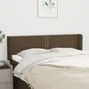 Image de vidaXL Tête de lit avec oreilles Marron Foncé 147x16x78/88 cm Tissu