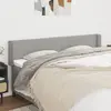 Image de vidaXL Tête de lit avec oreilles Gris clair 203x16x78/88 cm Tissu