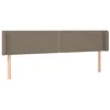 Image de vidaXL Hoofdbord met randen 203x16x78/88 cm stof taupe