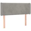 Image de vidaXL Tête de lit avec oreilles Gris clair 93x16x78/88 cm Velours
