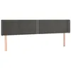 Image de vidaXL Tête de lit avec oreilles Gris foncé 163x16x78/88 cm Velours