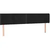 Image de vidaXL Tête de lit avec oreilles Noir 183x16x78/88 cm Velours