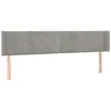 Image de vidaXL Hoofdbord met randen 203x16x78/88 cm fluweel lichtgrijs