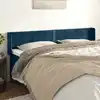 Image de vidaXL Tête de lit avec oreilles Bleu foncé 203x16x78/88 cm Velours