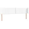 Image de vidaXL Tête de lit avec oreilles Blanc 203x16x78/88 cm Similicuir