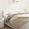 Image de vidaXL Tête de lit avec oreilles Blanc 203x16x78/88 cm Similicuir