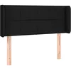 Image de vidaXL Tête de lit avec oreilles Noir 103x16x78/88 cm Tissu