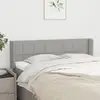 Image de vidaXL Tête de lit avec oreilles Gris clair 147x16x78/88 cm Tissu
