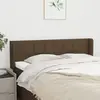 Image de vidaXL Tête de lit avec oreilles Marron Foncé 147x16x78/88 cm Tissu