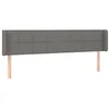 Image de vidaXL Hoofdbord met randen 163x16x78/88 cm stof donkergrijs
