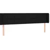 Image de vidaXL Tête de lit avec oreilles Noir 163x16x78/88 cm Tissu