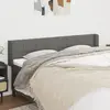 Image de vidaXL Tête de lit avec oreilles Gris foncé 183x16x78/88 cm Tissu