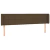 Image de vidaXL Tête de lit avec oreilles Marron Foncé 183x16x78/88 cm Tissu