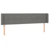 Image de vidaXL Hoofdbord met randen 203x16x78/88 cm stof donkergrijs