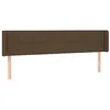 Image de vidaXL Tête de lit avec oreilles Marron Foncé 203x16x78/88 cm Tissu