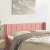 Image de vidaXL Tête de lit avec oreilles Rose 147x16x78/88 cm Velours