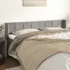 Image de vidaXL Tête de lit avec oreilles Gris clair 203x16x78/88 cm Velours