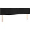 Image de vidaXL Tête de lit avec oreilles Noir 203x16x78/88 cm Velours