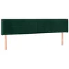 Image de vidaXL Hoofdbord met randen 203x16x78/88 cm fluweel donkergroen