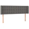 Image de vidaXL Tête de lit avec oreilles Gris 147x16x78/88 cm Similicuir