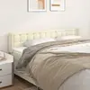 Image de vidaXL Tête de lit avec oreilles Crème 163x16x78/88 cm Similicuir