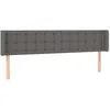 Image de vidaXL Tête de lit avec oreilles Gris 183x16x78/88 cm Similicuir