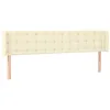 Image de vidaXL Hoofdbord met randen 203x16x78/88 cm kunstleer crèmekleurig