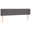 Image de vidaXL Hoofdbord met randen 203x16x78/88 cm kunstleer grijs