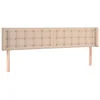 Image de vidaXL Hoofdbord met randen 203x16x78/88 cm kunstleer cappuccinokleur