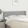 Image de vidaXL Tête de lit avec oreilles Gris clair 147x16x78/88 cm Tissu