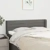 Image de vidaXL Tête de lit avec oreilles Gris foncé 147x16x78/88 cm Tissu