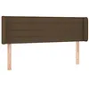 Image de vidaXL Tête de lit avec oreilles Marron Foncé 147x16x78/88 cm Tissu