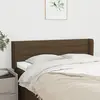 Image de vidaXL Tête de lit avec oreilles Marron Foncé 147x16x78/88 cm Tissu