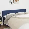 Image de vidaXL Tête de lit avec oreilles Bleu 163x16x78/88 cm Tissu