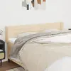 Image de vidaXL Tête de lit avec oreilles Crème 183x16x78/88 cm Tissu