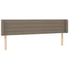 Image de vidaXL Tête de lit avec oreilles Taupe 203x16x78/88 cm Tissu