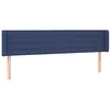 Image de vidaXL Hoofdbord met randen 203x16x78/88 cm stof blauw