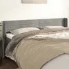 Image de vidaXL Tête de lit avec oreilles Gris clair 183x16x78/88 cm Velours