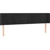 Image de vidaXL Hoofdbord met randen 203x16x78/88 cm fluweel zwart