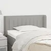 Image de vidaXL Tête de lit avec oreilles Gris clair 83x16x78/88 cm Tissu