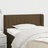 Image de vidaXL Tête de lit avec oreilles Marron Foncé 103x16x78/88 cm Tissu