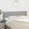Image de vidaXL Tête de lit avec oreilles Gris clair 147x16x78/88 cm Tissu