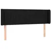 Image de vidaXL Tête de lit avec oreilles Noir 147x16x78/88 cm Tissu